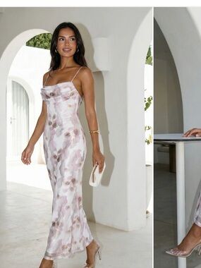 Emprada Slip Dress with Cowl Neck